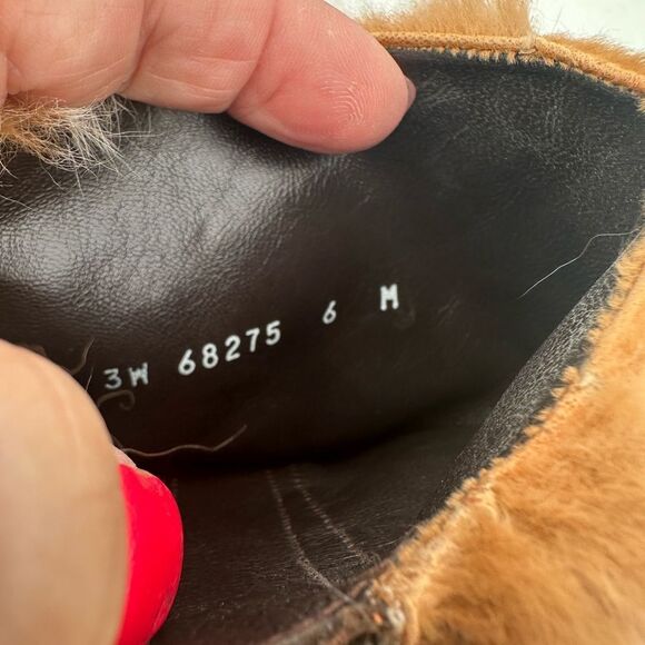 Stuart Weitzman Brown Rabbit Fur-Trimmed Wedge Boots - Picture 7 of 8
